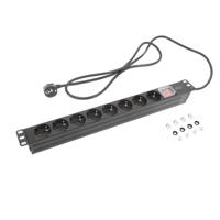 ACT Stekkerdoos PDU 19 inch CEE7/7 8-voudig type F. 2.5m H05VV-F 3G1.5 - thumbnail