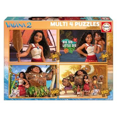 4-in-1 progressief Disney Vaiana 2 50/150 EDUCA meerkleurig 4-in-1 progressief Disney Vaiana 2 50/150 EDUCA meerkleurig