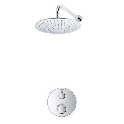 Grohe - Adema Rise Regendoucheset - Inbouw - 1 functie - met Adema Rise hoofddouche 25cm - wandarm 35cm - Grohe Grohtherm inbouwthermostaat - chroom SW236914 SW105953 SW720552 SW720559