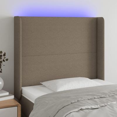 Hoofdbord LED 103x16x118/128 cm stof taupe
