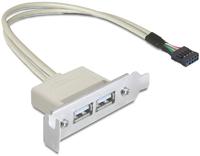 DELOCK Slotplaat - USB 2.0 2xPort Low Profile - thumbnail