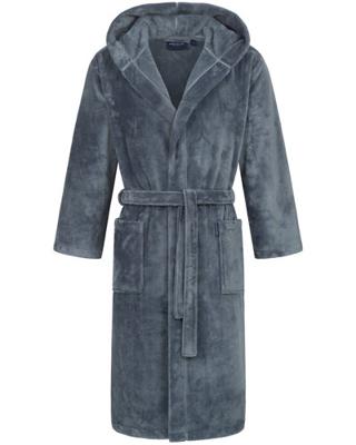 Morgenstern Morgenstern herenbadjas met capuchon Claas Blauw Maat XL