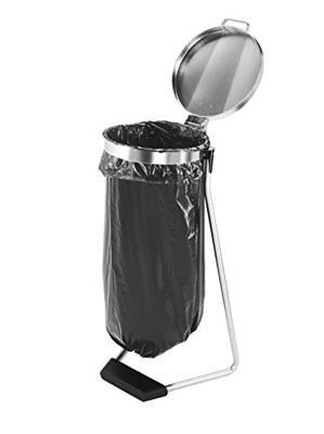 Hailo MSS DESIGN XXXL 9120300 Afvalzakhouder 120 l Staal (Ø x h) 355 mm x 990 mm Zilver, Zwart 1 stuk(s)