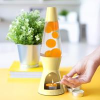 Waxinelicht Lavalamp - Geel Met Gele Lava - thumbnail