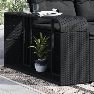 VidaXL Opbergplanken 2 st. zwart poly rattan VidaXL Opbergplanken 2 st. zwart poly rattan