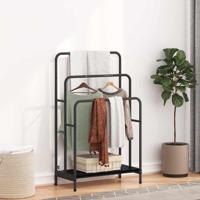 VidaXL Kledingrek zwart eiken 60 x 30 x 100,5 cm bewerkt hout - thumbnail