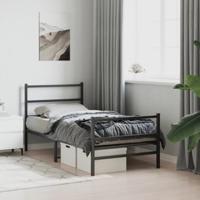 Bedframe met hoofd- en voeteneindemetaal zwart 90x190 cm - thumbnail
