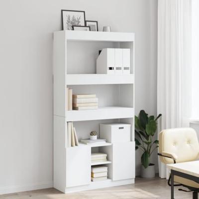 Hoge kast 92x33x180 cm bewerkt hout wit