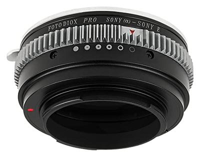 Fotodiox Pro Lens Mount Adapter - Sony Alpha A-Mount DSLR Lens to Sony Alpha E-Mount Mirrorless Camera Body with Built-In Aperture Control Dial