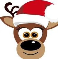 Duni dunisoft servet silhouette reindeer smile 33x33cm wit, bruin 12 stuks - thumbnail