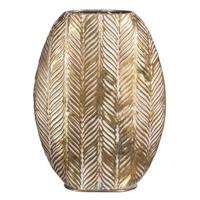 Vaas Tijn - goudkleur - metaal - ovaal - 35x28x8,5 cm - thumbnail
