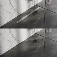 Douchegoot Brauer Zero RVS Inclusief Vloerflens 110x7 cm Tegelinlegrooster Omkeerbaar Brauer - thumbnail