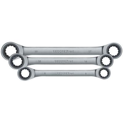 Gedore RED 3300898 R07405006 Dubbele ringsleutelratelset 6-delig Sleutelbreedte (metrisch) 8 - 19 mm