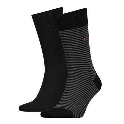 Tommy Hilfiger Men Small Stripe Sock Black 2-Pack-43/46