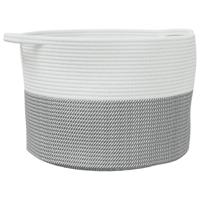 VidaXL Wasmand ø 55x36 cm katoen grijs en wit - thumbnail