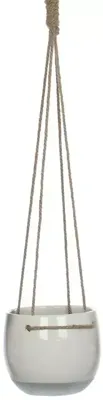 Mica Decorations Resa hangpot rond 16,5x13,5cm wit