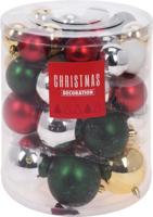 Kerstballenset - 44 stuks plastic - traditional mix - thumbnail