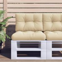 VidaXL Palletkussen 50x40x12 cm stof beige - thumbnail