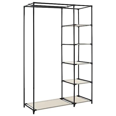 Kledingkasten opvouwbaar 2 st 110x45x175 cm stof crème