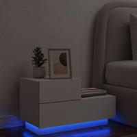 Nachtkastje met LED-verlichting 70x36x40,5 cm wit - thumbnail