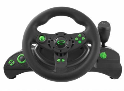 Esperanza EGW102 game controller Stuur PC,Playstation 3 Digitaal USB Zwart, Groen