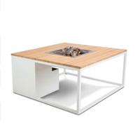 Vuurtafel Loft 100 x 100 cm white frame teak top Cosi - Cosi - thumbnail