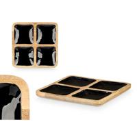 Dienblad met Vakjes GiftDecor MALI-991 B Zwart 31 x 3 x 31 cm (6 Stuks) - thumbnail