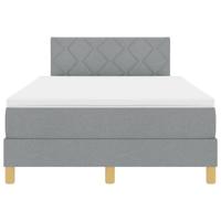 Boxspring bed met matras Lichtgrijs 120 x 190 cm Stof - thumbnail