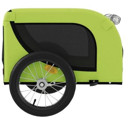 Hondenfietstrailer oxford stof en ijzer groen en zwart - thumbnail