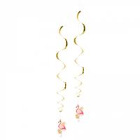 Hangdecoratie Flamingo goud roze - thumbnail