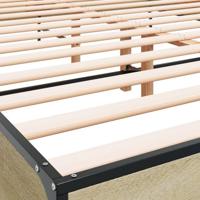 Bedframe bewerkt hout metaal sonoma eikenkleurig 90x190 cm - thumbnail