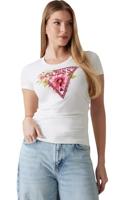 Guess Triangle Beads T-Shirt Dames Wit - Maat XS - Kleur: WitRoze | Soccerfanshop - thumbnail