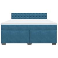 Boxspring met matras fluweel blauw 180x200 cm - thumbnail