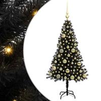 VidaXL Kerstboom met 150 led met standaard zwart 120 cm pvc - thumbnail