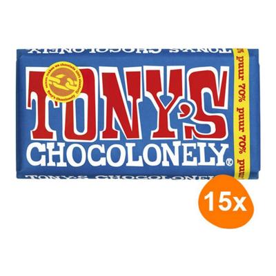 Chocolade tony chocolonely puur reep 180gr | 15 stuks