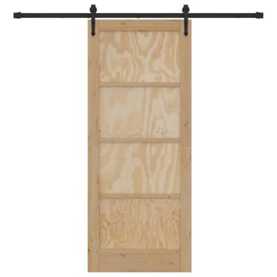 Schuifdeur met Hardware Set 83x202 cm Massief Vurenhout