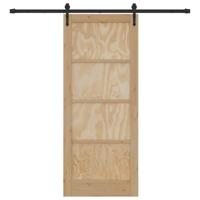 Schuifdeur met Hardware Set 83x202 cm Massief Vurenhout - thumbnail