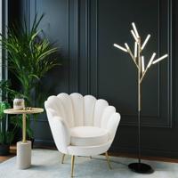 Kare Design Water Lily Gold Fauteuil - Beige Fluweel - thumbnail