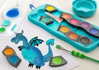 Faber Castell Waterverfdoos 12 kleuren + 1 tube wit Connector turquoise - thumbnail