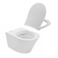 Wiesbaden Vesta compact spoelrandloos wandcloset 47cm met softclose en quickrelease zitting wit 32.3433 - thumbnail