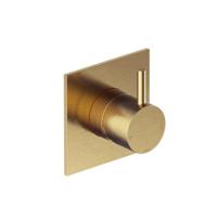 Inbouw Douchemengkraan Hotbath Cobber 1-hendel Vierkant Geborsteld Messing Living Colours - thumbnail