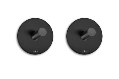 Zack Duplo/Peco Handdoekhaak rond zwart 2 stuks