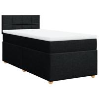Boxspring met matras stof zwart 90x190 cm - thumbnail