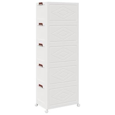 VidaXL Opbergbox stapelbaar met wielen 5-laags 75 l 64x40x179 cm