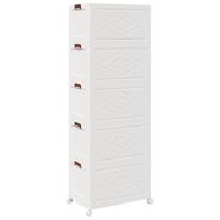 Opbergbox stapelbaar met wielen 5-laags 75 L 64x40x179 cm - thumbnail