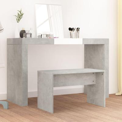 Kaptafelkruk 70x35x45 cm bewerkt hout betongrijs Kaptafelkruk 70x35x45 cm bewerkt hout betongrijs