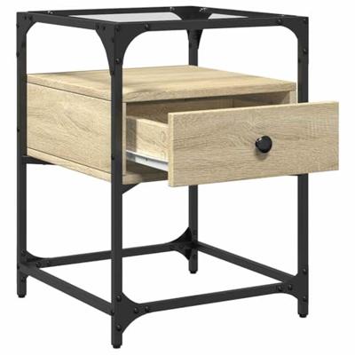 Nachtkastjes 2 st 40x40x55 cm bewerkt hout sonoma eikenkleurig