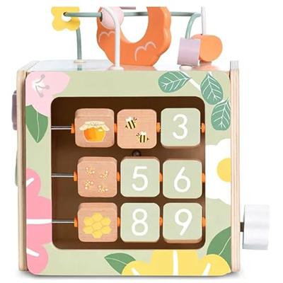 Classic World houten activiteitenkubus honingbij, 5dlg.