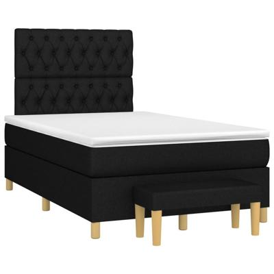 Boxspring met matras stof zwart 120x190 cm Boxspring met matras stof zwart 120x190 cm