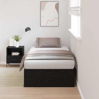 Bedframe Zwart eiken 200 x 100 x 31.5 cm Bewerkt hout